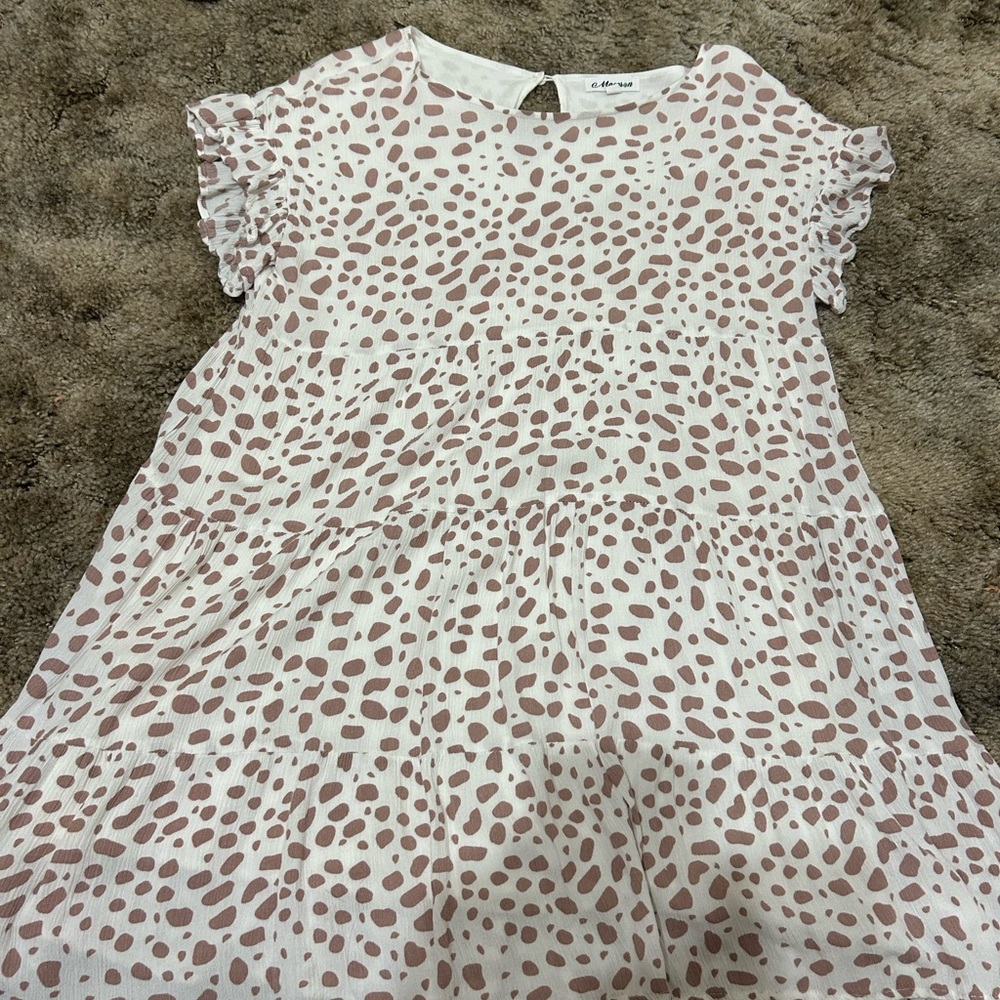 Girls' Pink and White Polka Dot Dress